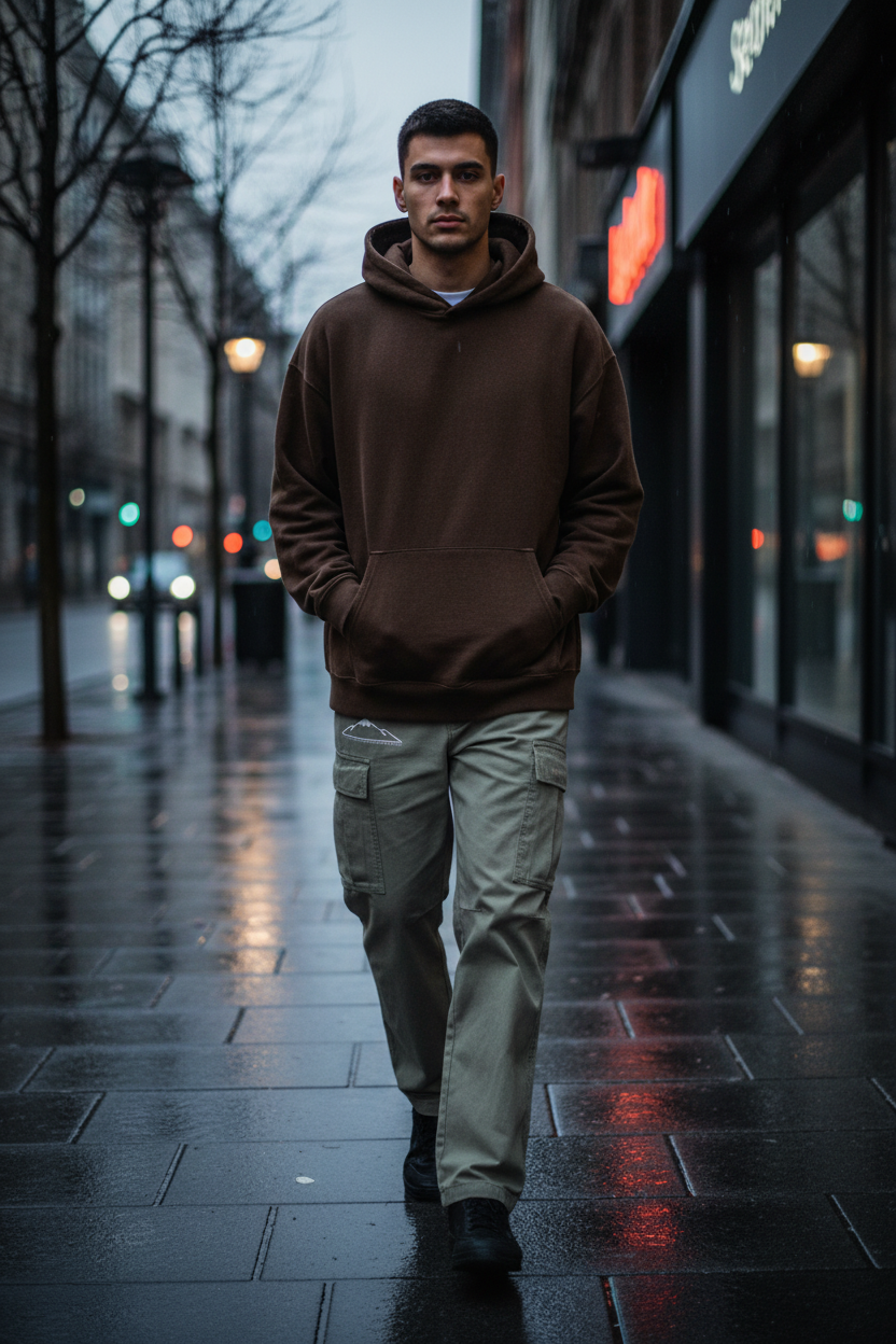 Cotton Elastic-Waist Cargo Pants