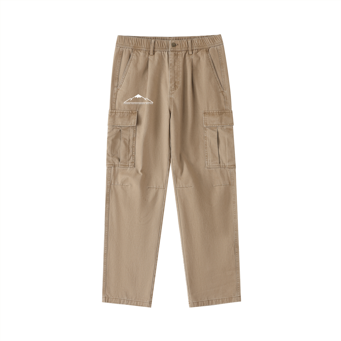 Cotton Elastic-Waist Cargo Pants